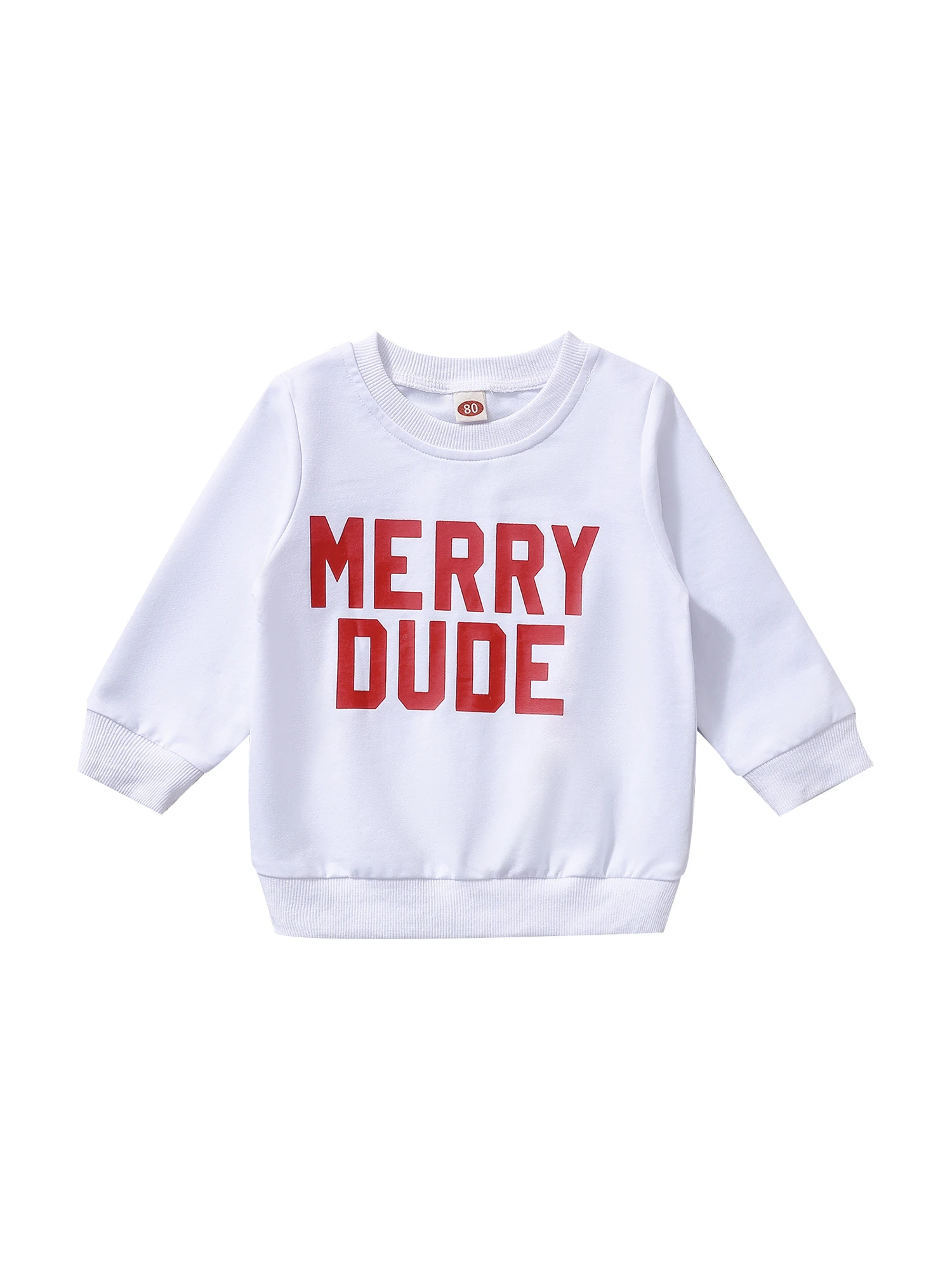 

Рождественский свитшот для маленьких мальчиков и девочек, Свободный пуловер большого размера с длинным рукавом и надписью, топы, свитер на ...