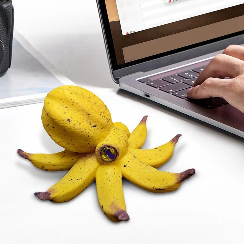 Статуя осьминога забавная статуя бананового декоративная милая сада для