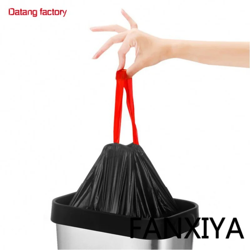 

Custom Design Large Strong Eco Friendly 5 13 30 39 Gallon Drawstring Garbage Bags Can Bin liner Heavy Duty Refuse Trash Bags