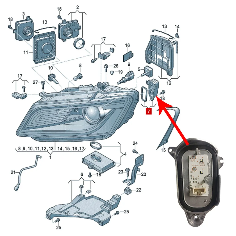 Новые модули дневных ходовых огней для фар OE # 8R0941475B 8R0941476B Audi Q5 2014-2017 дневной белый