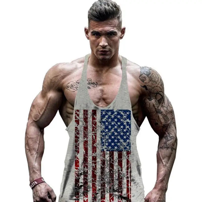 Майка мужская для тренажерного зала одежда фитнеса майка бодибилдинга летняя