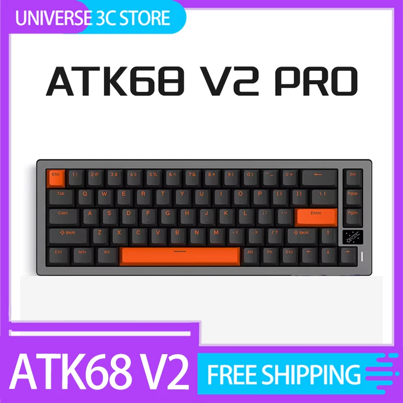 Механическая клавиатура Atk68 V2 Pro с магнитным переключателем Проводная Rgb горячей