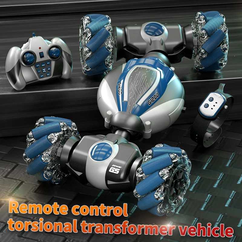 

Remote Control 2.4GHz 4WD Watch Gesture Sensor Electric Stunt Deformation Car RC Drift Car Rotation Toy Gift for Kids Boys