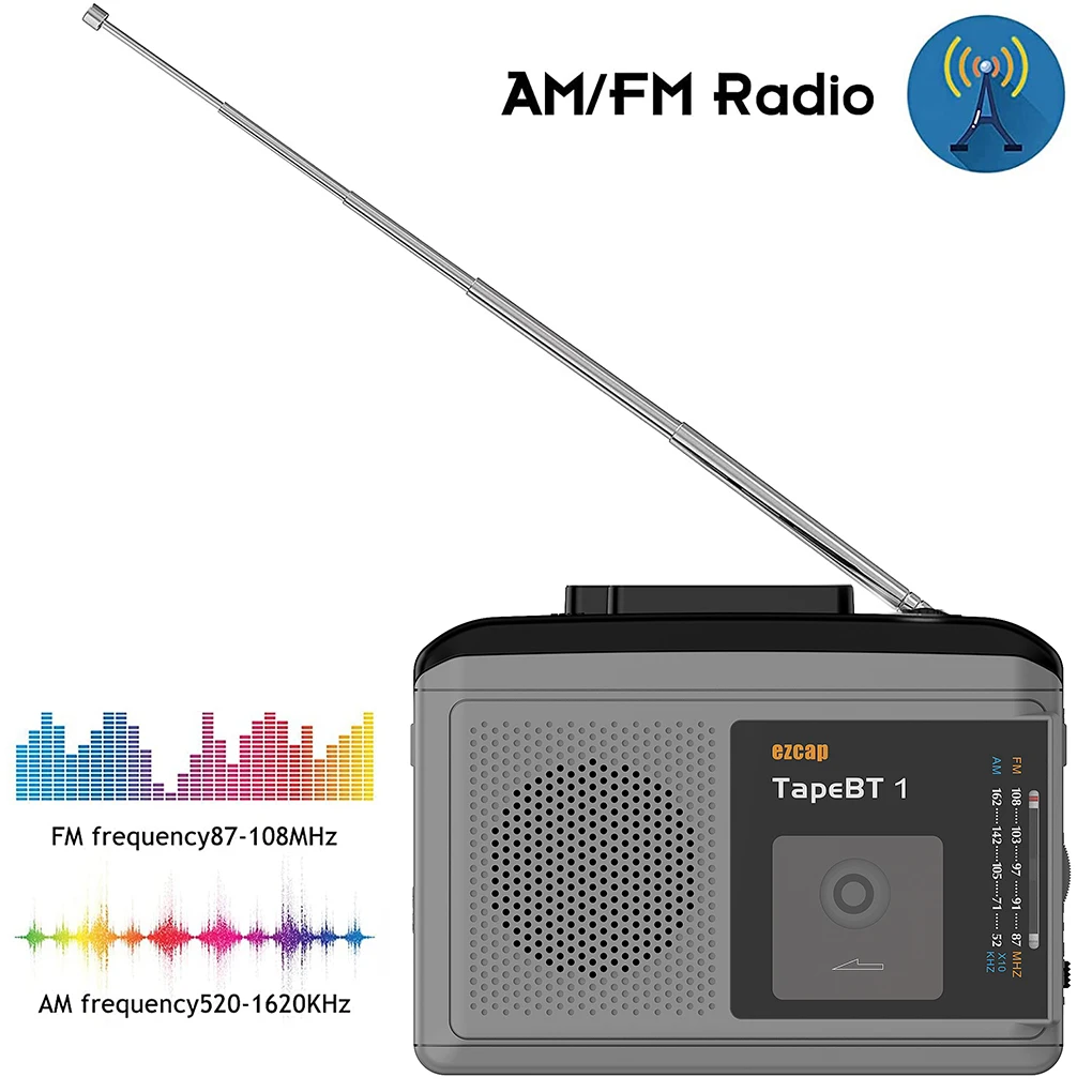 Портативный кассетный плеер Ezcap233 с AM/FM-радио аудиовыход 3 5 мм дорожное радио Built-in