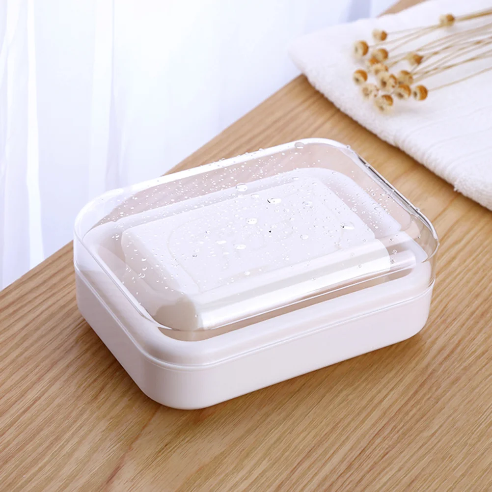 

Soap Holder Travel Dish Container Bar Case Box Lid Bathroom Shower Storage Clear Saver Drain Tray Draining Kitchen Dishes Sponge