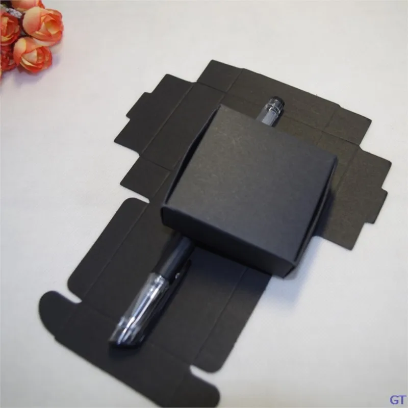 

100 шт./лот оптовая продажа, черная картонная коробка из крафт-бумаги, подарочная картонная коробка для украшений, картонная коробка, картонн...