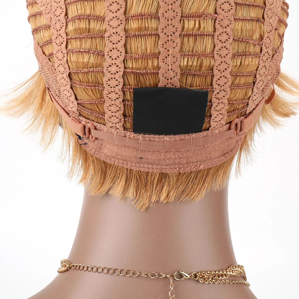 Berry Short Human Hair Wig Brazilian Remy Straight Wig Mechanism Pixie Cut Wig for Women Humna Hair Color Hair 27# 30#