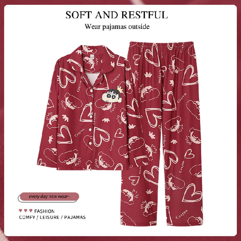 Autumn Winter Couple Pajamas Set China Red Marry Matching Pijama Long Sleeves Homesuit Lovers Roomwear Cartoon Costume 2pcs Set