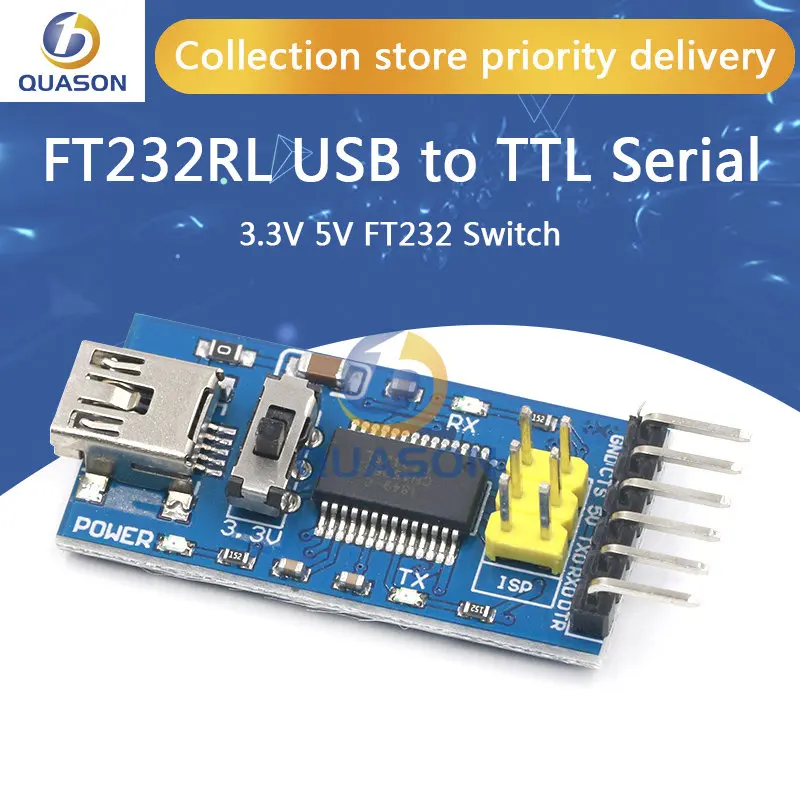 1 шт. основная плата для arduino FTDI FT232RL USB в TTL последовательный IC адаптер конвертер модуль для arduino 3,3 V 5V FT232 переключатель