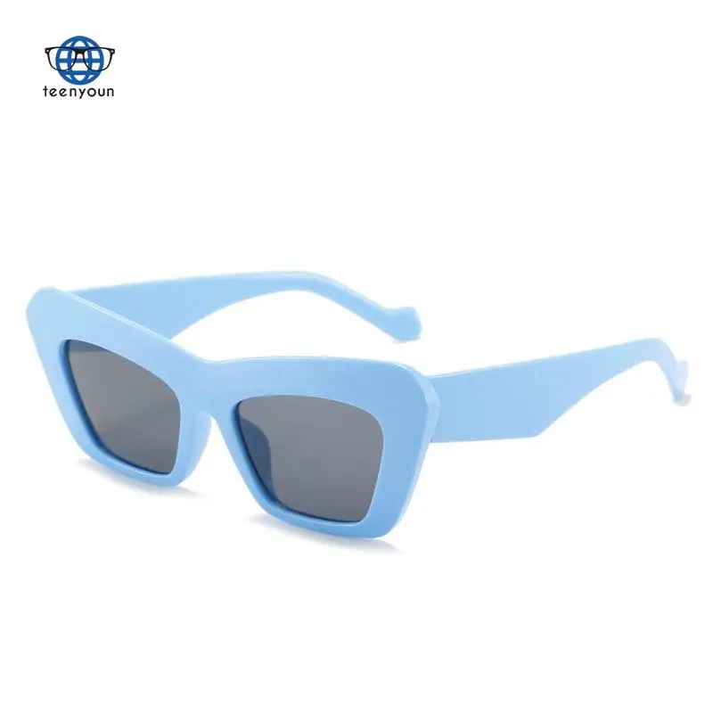 

Teenyoun Luxury Brand Punk Triangle Cat Eye Sunglasses Tide Ins UV400 Seal Sail With Retro Concave Shape Hip-hop Sung