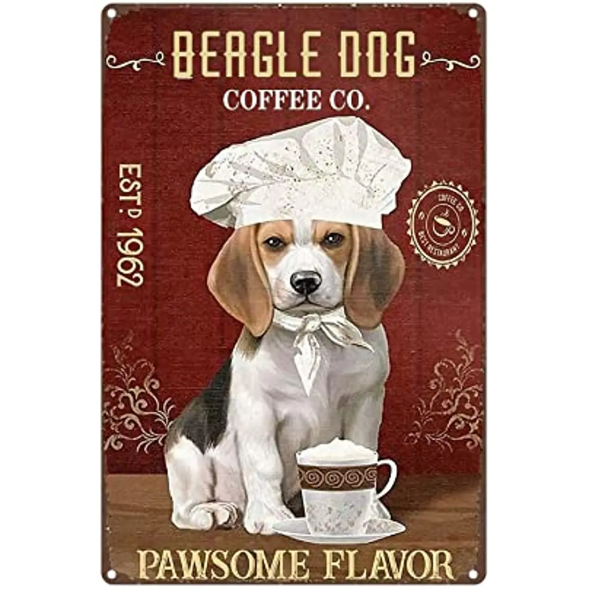

Retro Beagle Dog Coffee,Metal Tin SignCoffee Shop Country Home Decor for Home Living Room Kitchen Bathroom Decoration,Dog Sign