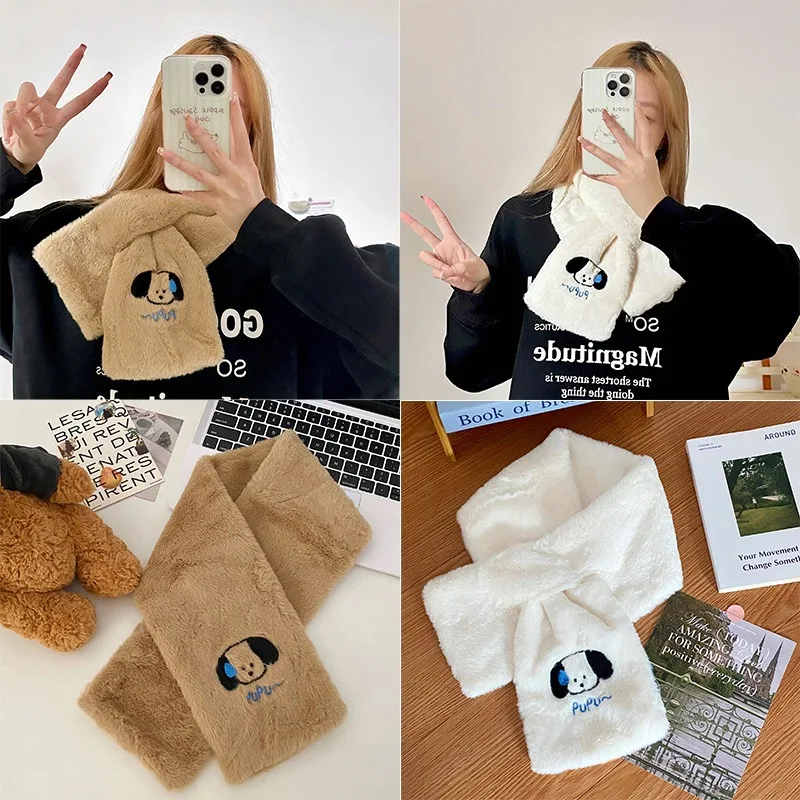 Sanrio мультфильм Pochacco плюшевый шарф для мальчиков и девочек зимние утолщенные