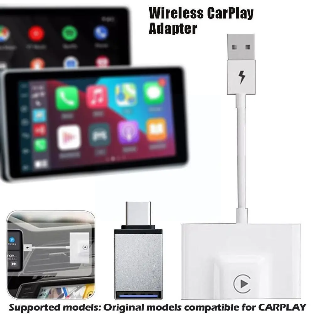 

Wireless Adapter For Android Portable Wired To Wireless Dongle Plug Play 5GHz WiFi Online Update White Color T1Q3