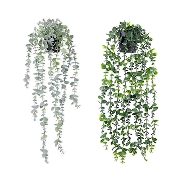 Artificial Vine Artificial Green Hanging Vine Potted Plant  In/Outdoor Shelf Decor With Pot Home Garden Wall Party Decoration 1