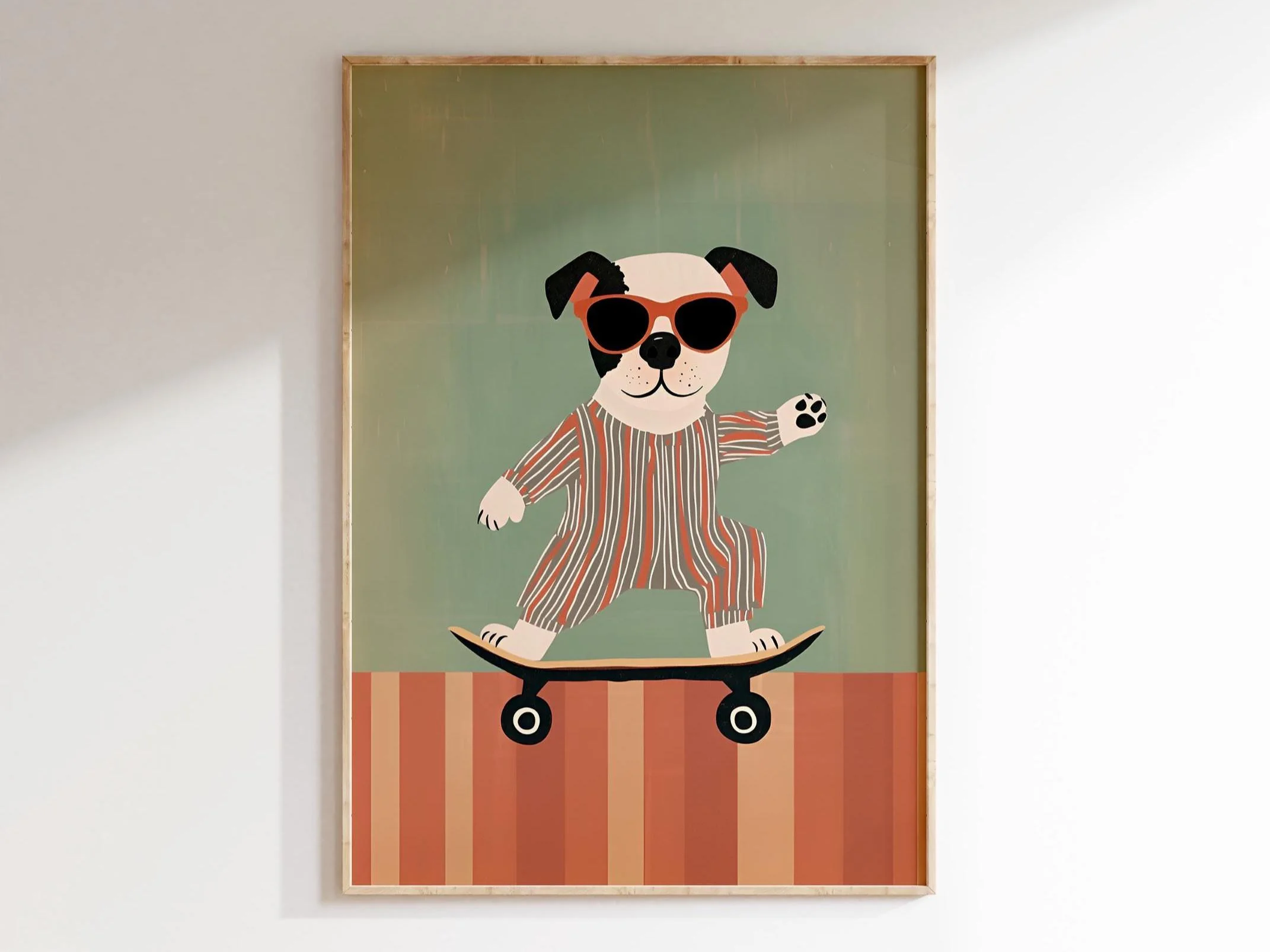 

Постер с изображением собаки-скейтбордиста таксы