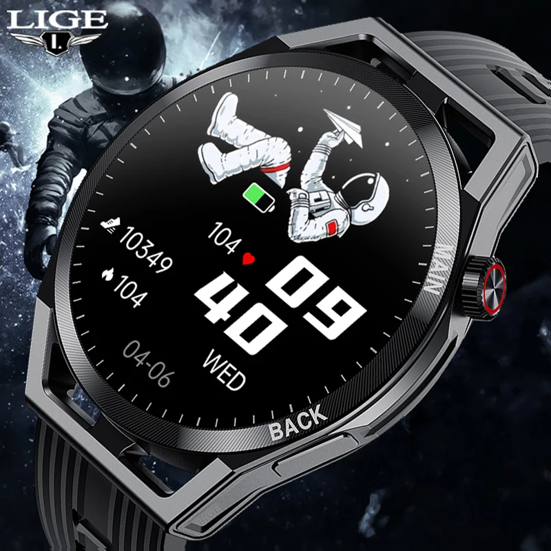 Фото Смарт-часы LIGE для мужчин и женщин фитнес-трекер NFC полноэкранный Bluetooth пульсометр