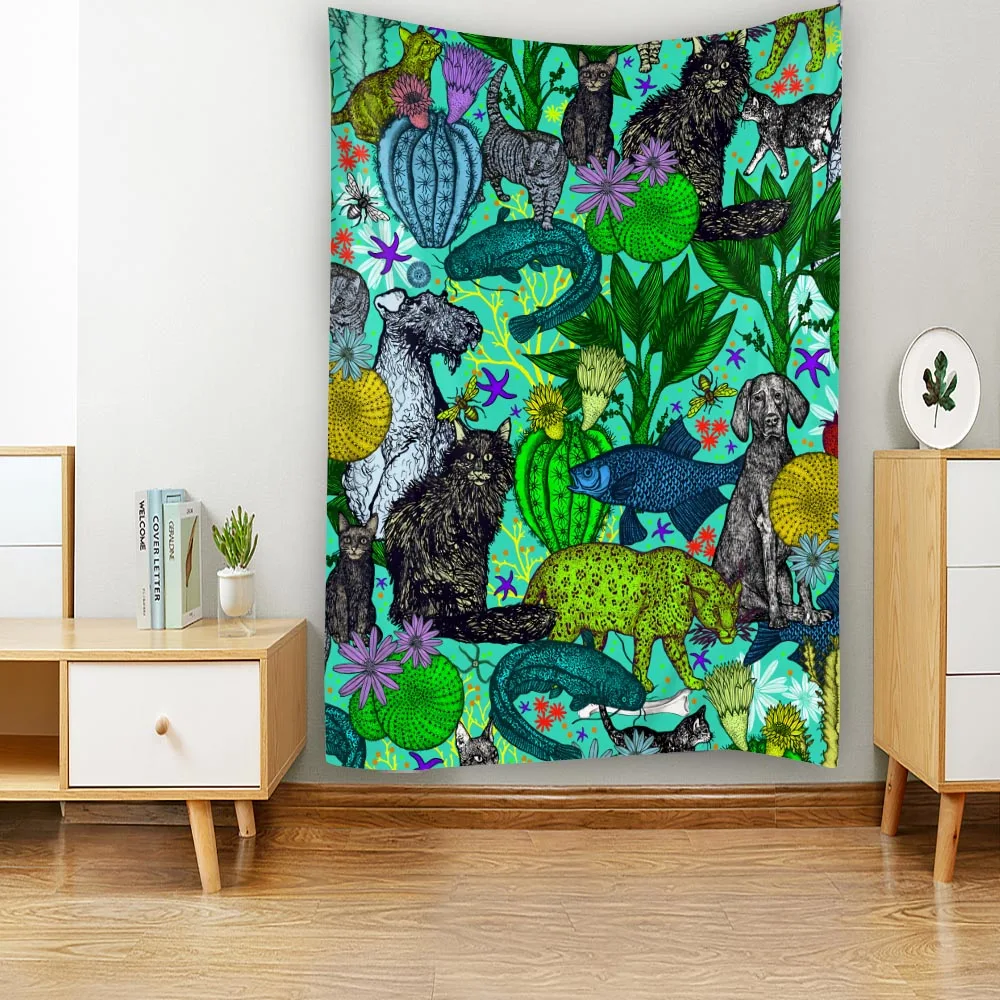 

Tapestry Bohemian home decoration wall hanging plants, animals, flowers room wall decoration blanket hippie art decoration