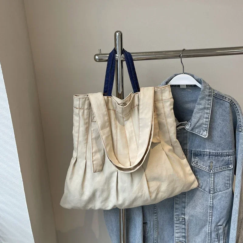 Повседневные сумки на плечо большой вместимости с магнитной пряжкой швейные