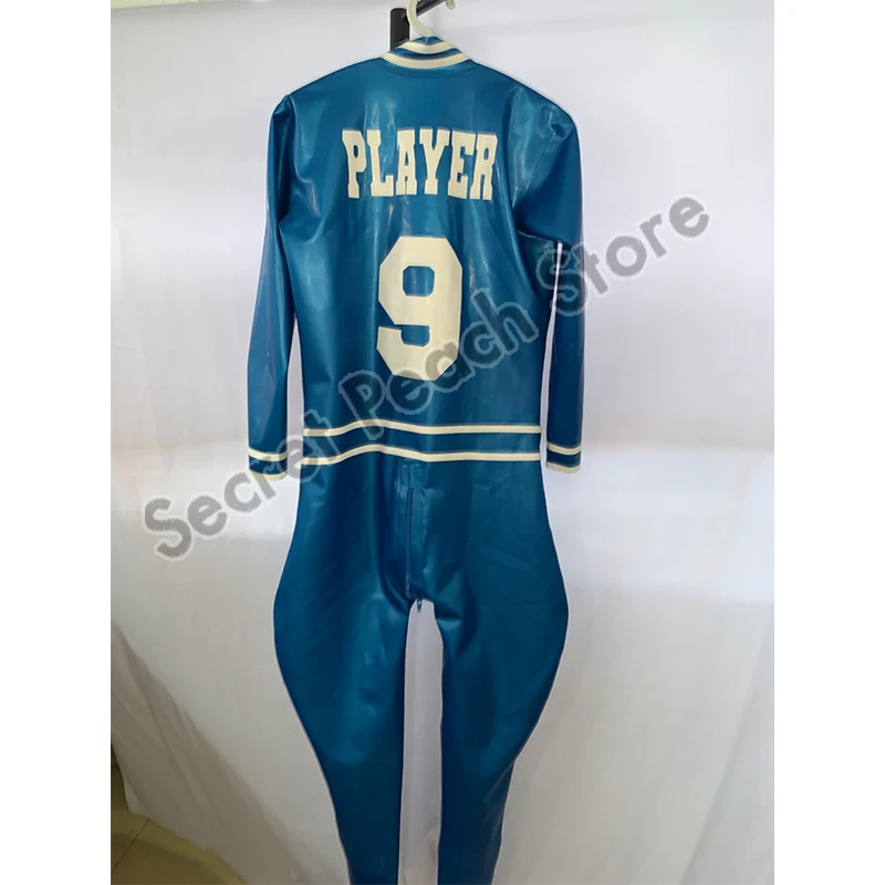 Латексный костюм кошки металлик синий мужской латексный спортивный боди с