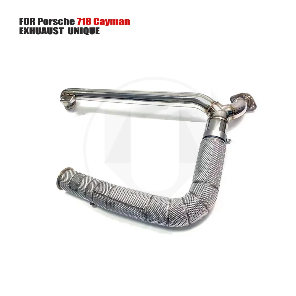 

UNIQUE Exhaust System High Flow Performance Downpipe for Porsche 718 Cayman With Catalytic Converter Header
