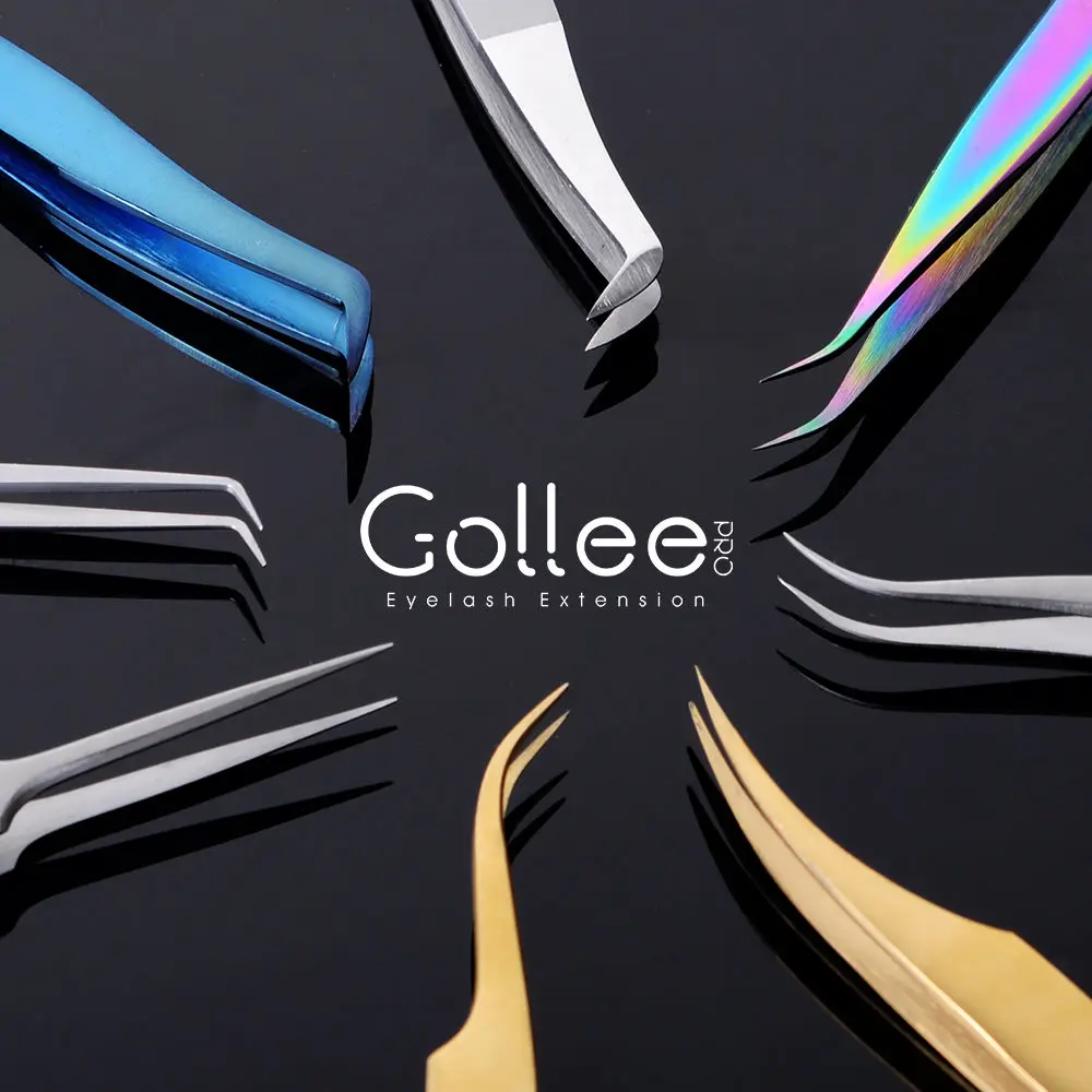 

Gollee Tweezers For Eyelashes AS09 For Black Velvet Eyelash Extensions Volume Lash Extensions Tweezer Self Fanning Eye Make Up