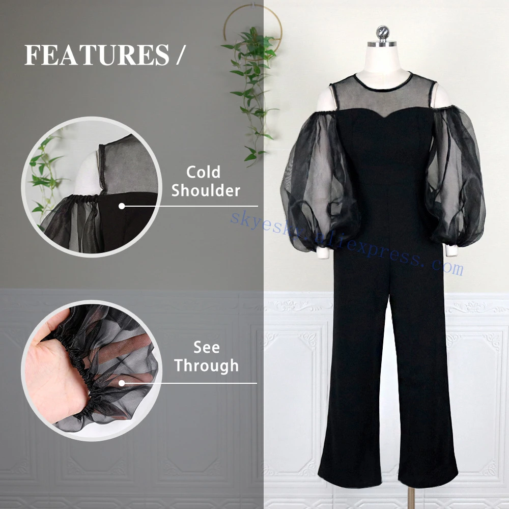 women plus size jumpsuit outfits women suits clothing summer elegant high quality long sleeves lace formal