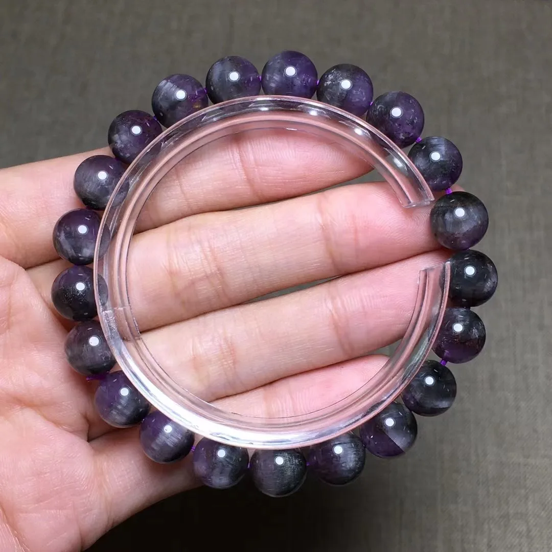 

9 мм натуральный фиолетовый ауралит 23 Хрустальный Браслет ювелирные изделия для женщин мужчин лечение любви счастливый подарок бусины каме...