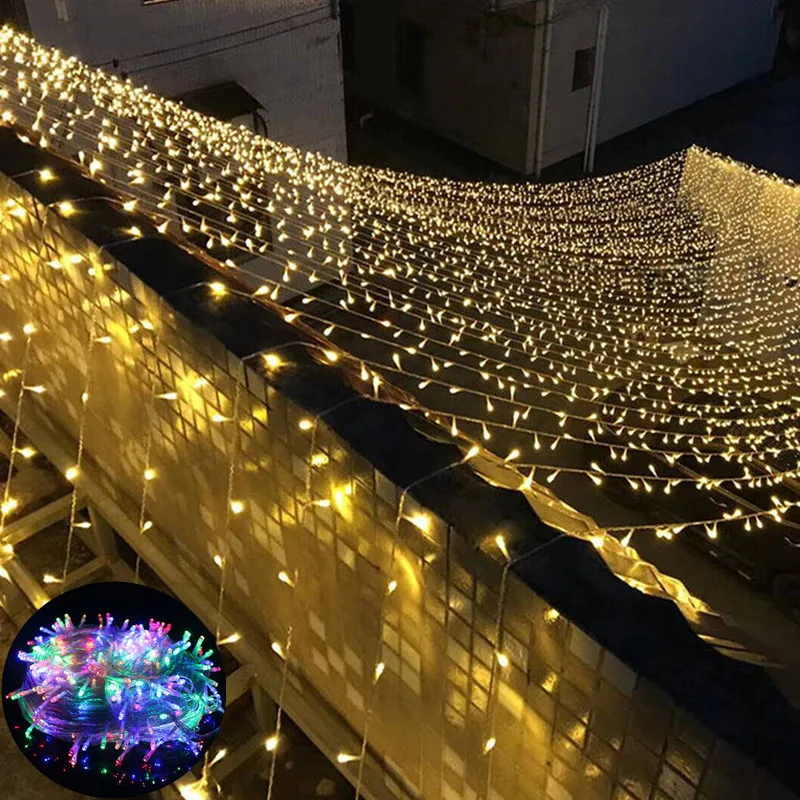 

10M-100M Led Light Garland String Fairy Lights Festoon Waterproof Street Garland Christmas Decoration 2022 Outdoor Garden Light