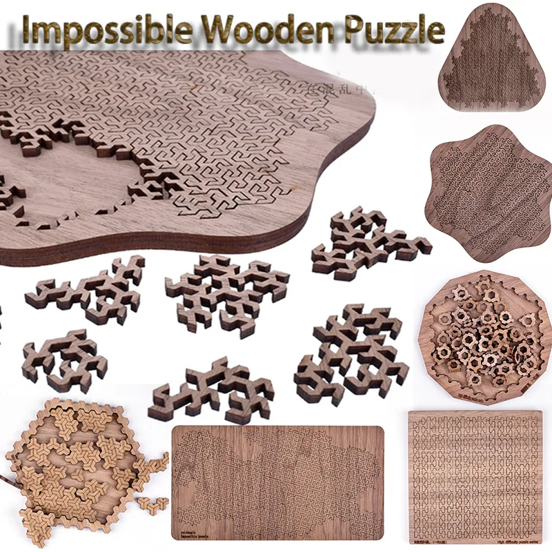 Impossible Adult Jigsaw Wooden Puzzles For Adults Games Brain Burning Wooden Puzzle Children 3D Puzzle Brain-teaser Puzzle Toys