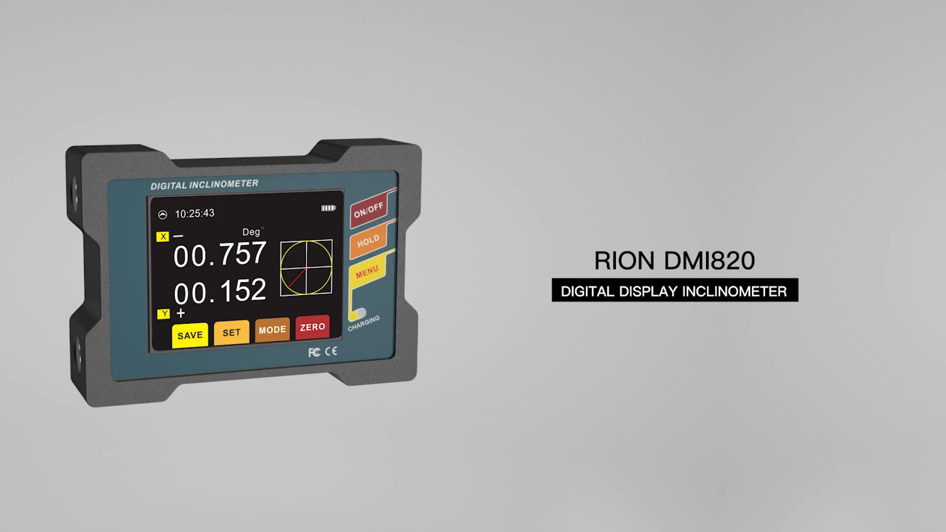 

RION DMI825 High Precision Digital Inclinometer, Industry Grade Clinometer Tilt Meter Three Mode Angle Tilt Sensor