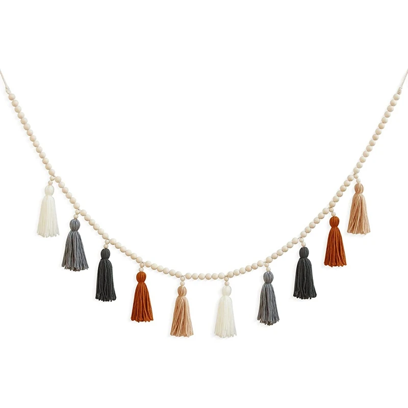 

Деревянный венок с бахромой, Настенный декор с бахромой в стиле бохо для спальни, детской комнаты, вечеринки для будущей мамы, декор для комн...