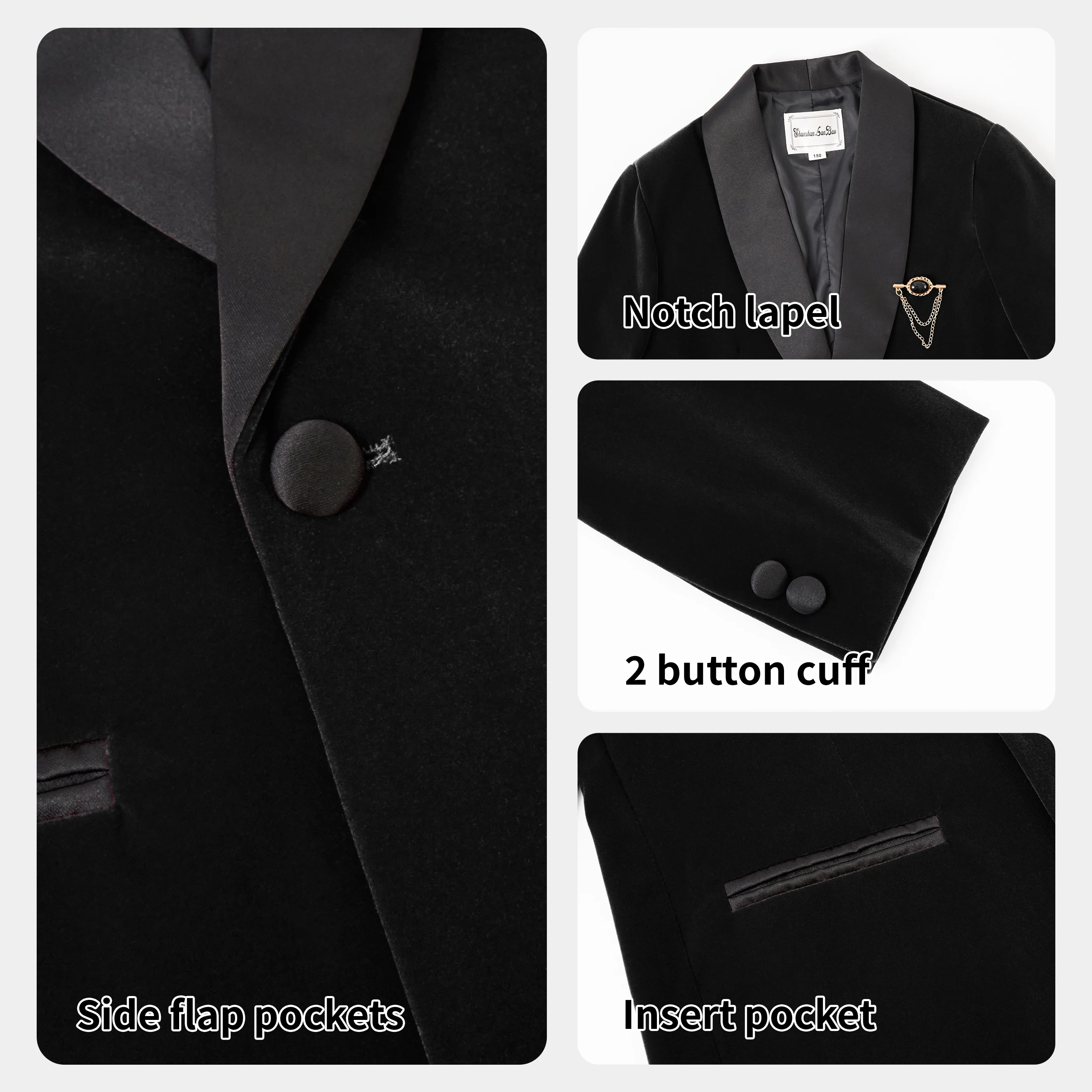 LOlanta 5 шт. рождественские бархатные деловые костюмы для мальчиков детский тонкий