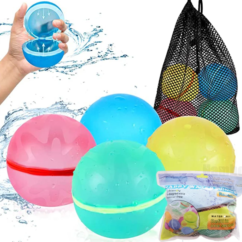 

Magnetic Reusable Water Balloons Refillable Water Balloon Quick Fill Self Sealing Water Bomb Splash Balls for Kids Swimming Pool