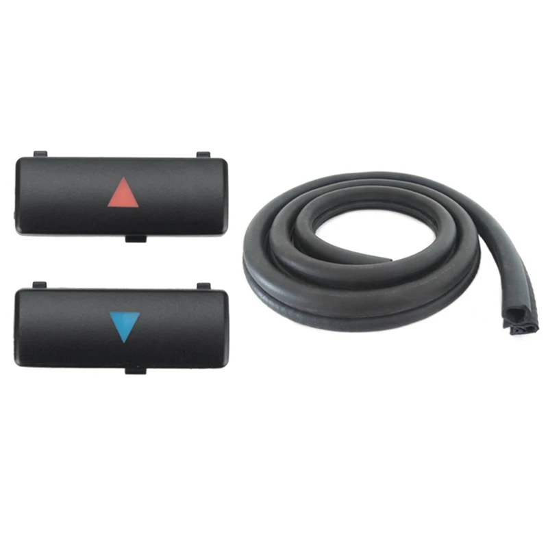 

1 Pcs 4M Door Edge Trim Guard Rubber Seal Strip & 2 Pcs Car A / C Temperature Control Panel Switch Button