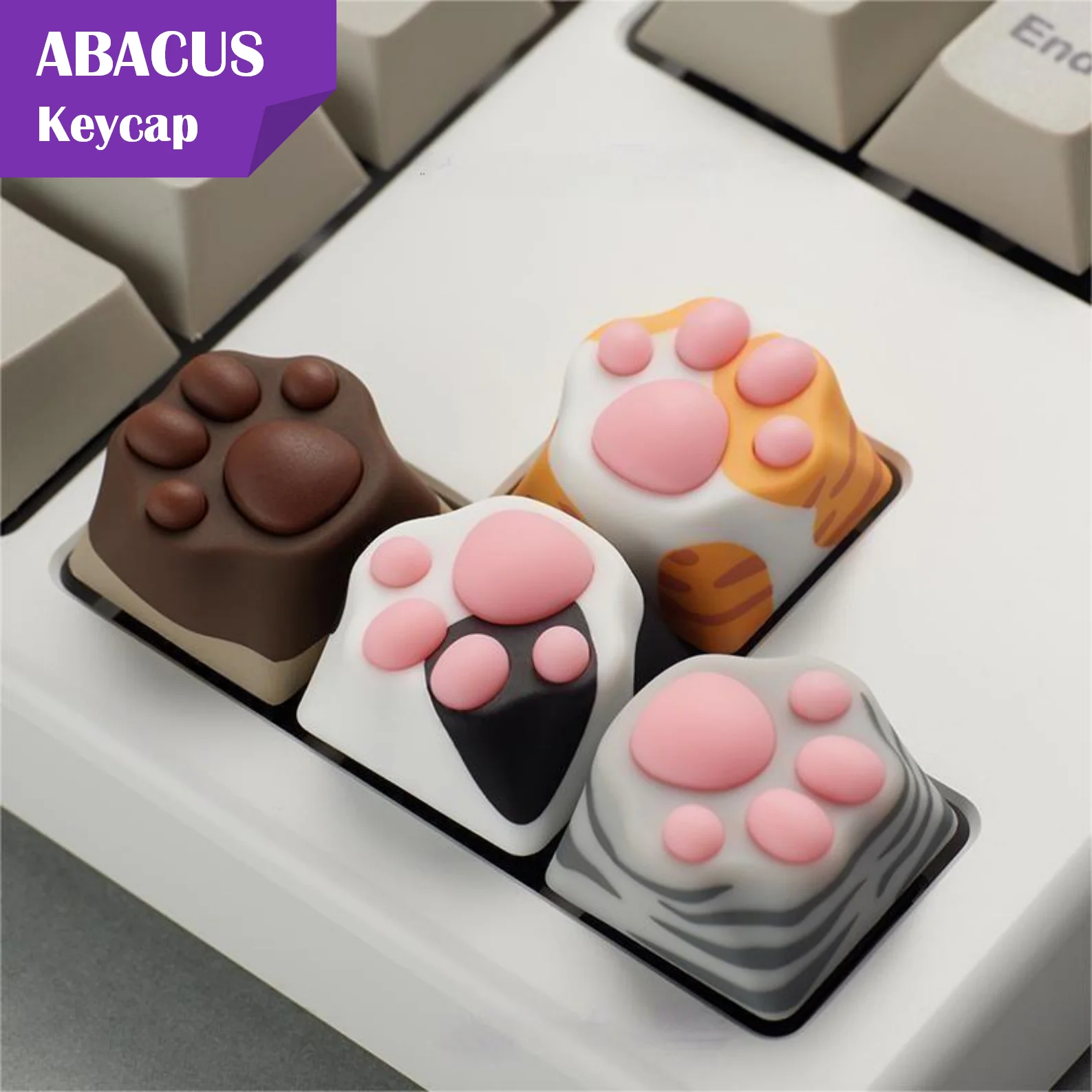 

Cat Paw Keycaps Multi-Color ABS Silicon Artisan Cute Kawaii Keycap for DIY Custom Mechanical Gaming Keyboard Caps Siamese Cat