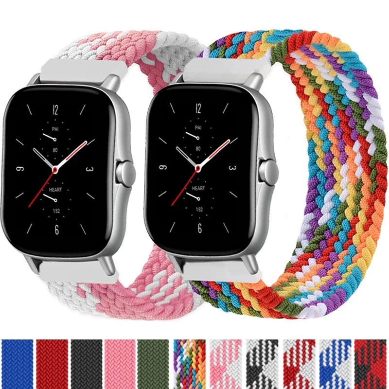 

Fabric Braided Solo Loop Strap For Xiaomi Amazfit Bip S/Bip U Lite Smart Watch 20MM Nylon Elastic Band For Amazfit GTS/GTS2 Mini