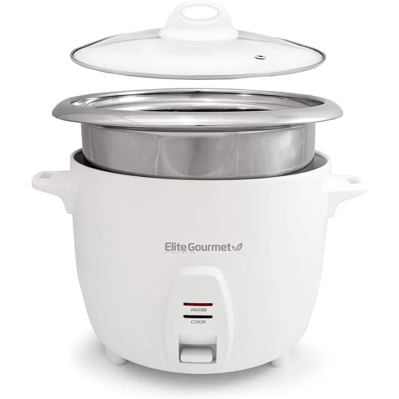 

Electric Rice Cooker with Stainless Steel Inner Pot Makes Soups, Stews, Grains, Cereals, Keep Warm Feature, 10 Cooked