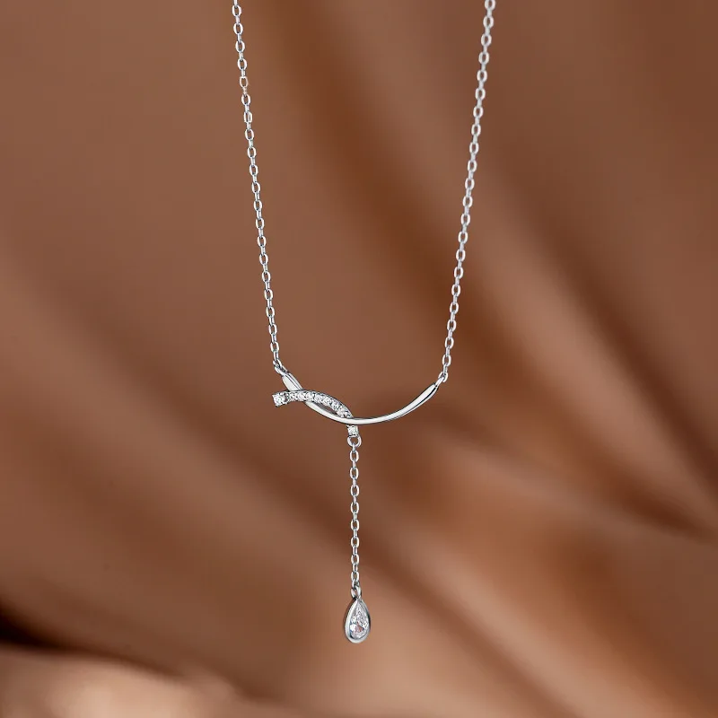 

Платиновое геометрическое ожерелье с подвеской в виде капли для женщин Элегантные Подвески с кисточками цепочка-чокер Женские Ювелирные и...