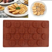 18 cavity silicone waffle biscuit mold chocolate cookies making mold kitchen baking pans baking accessories cake decorating tool