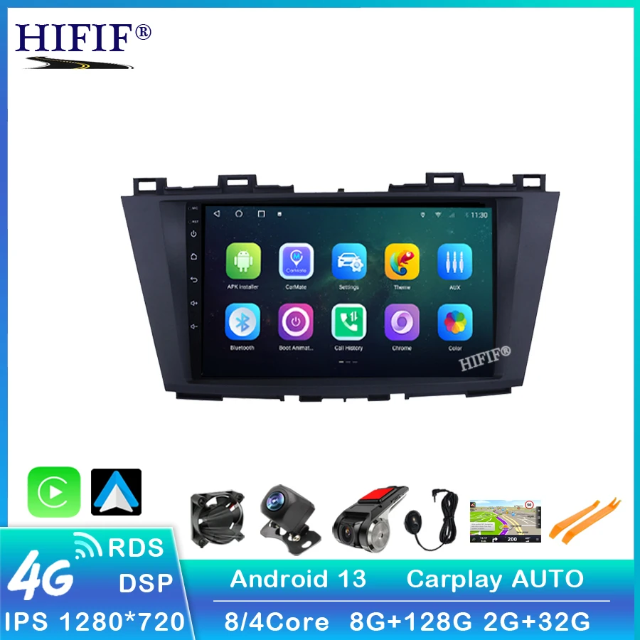 

Головное устройство HU на Android 13, Восьмиядерный процессор, 4G, автомобильное радио, мультимедийный видеоплеер, навигация GPS для Mazda 5 3 CW 2010-2015, без dv