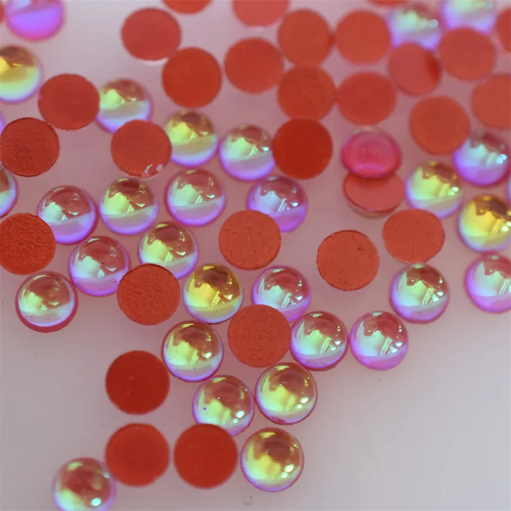 Swagpick Aurora Оранжево-красные Плоские Полукруглые Стеклянные Бусины