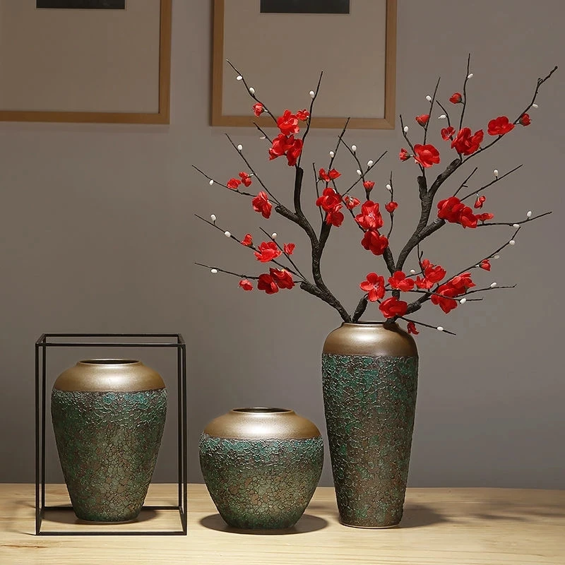 

Jingdezhen Chinese-style Ceramic Decorative Vase Living Room TV Cabinet Flower Arrangement Zen Table Dried Flower Vase Ornaments