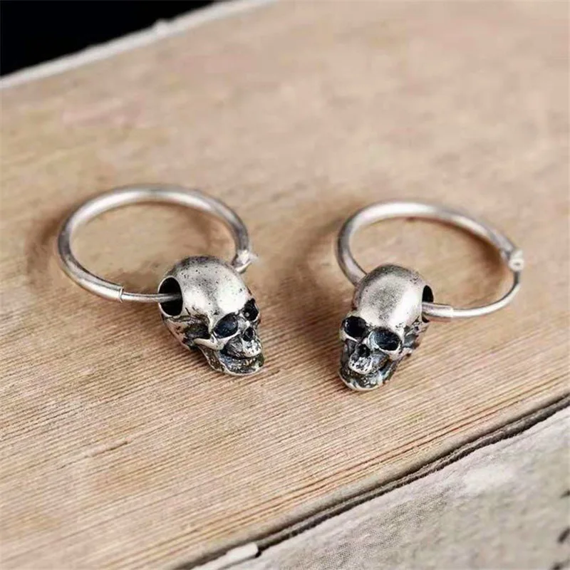 

2022 Vintage Punk Skull Drop Earring for Women/Men Accessories Fashion Gothic Street Hip Hop Ear Jewelry Pendant Cool Eardrop