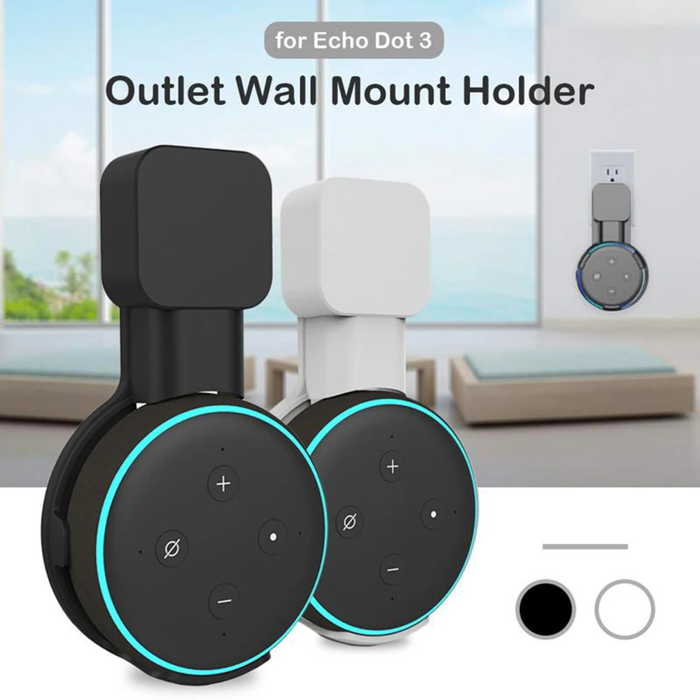 

Outlet Wall Mount Holder for Amazon Echo Dot 3rd Convenient Power Cord Management Bracket Space Saving Speaker Stand Holder