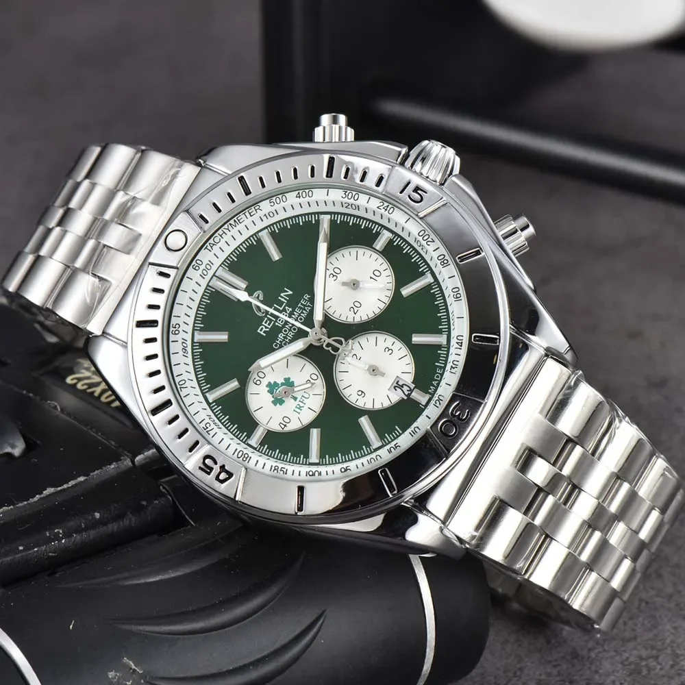 

Top AAA Breitling Watches For Mens Multifunction High Quality Full Steel Automatic Date Watch Business Sports Chronograph Clocks