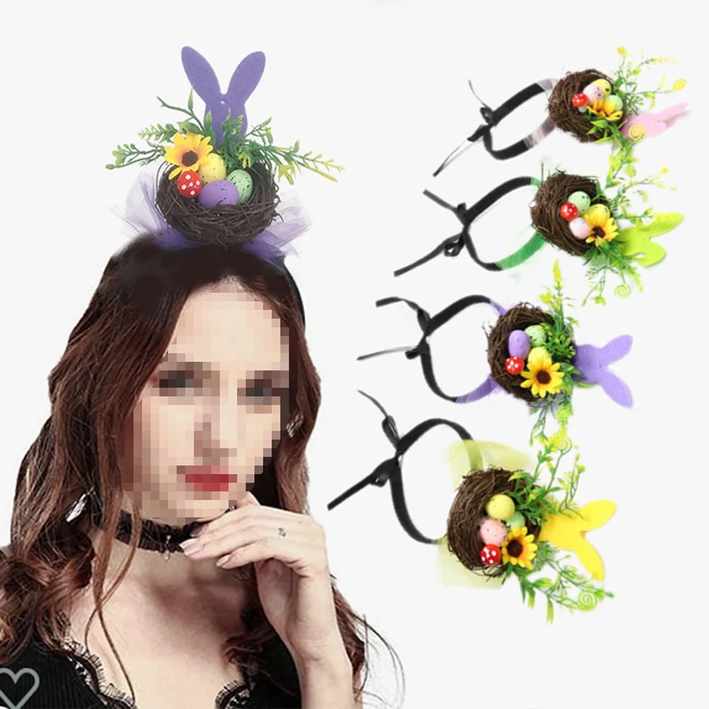 

Dressing Hair Accessories Cosplay Headband Creative Headband Wood Hair Hoop Rabbit Bird's Nest Decorative Headband