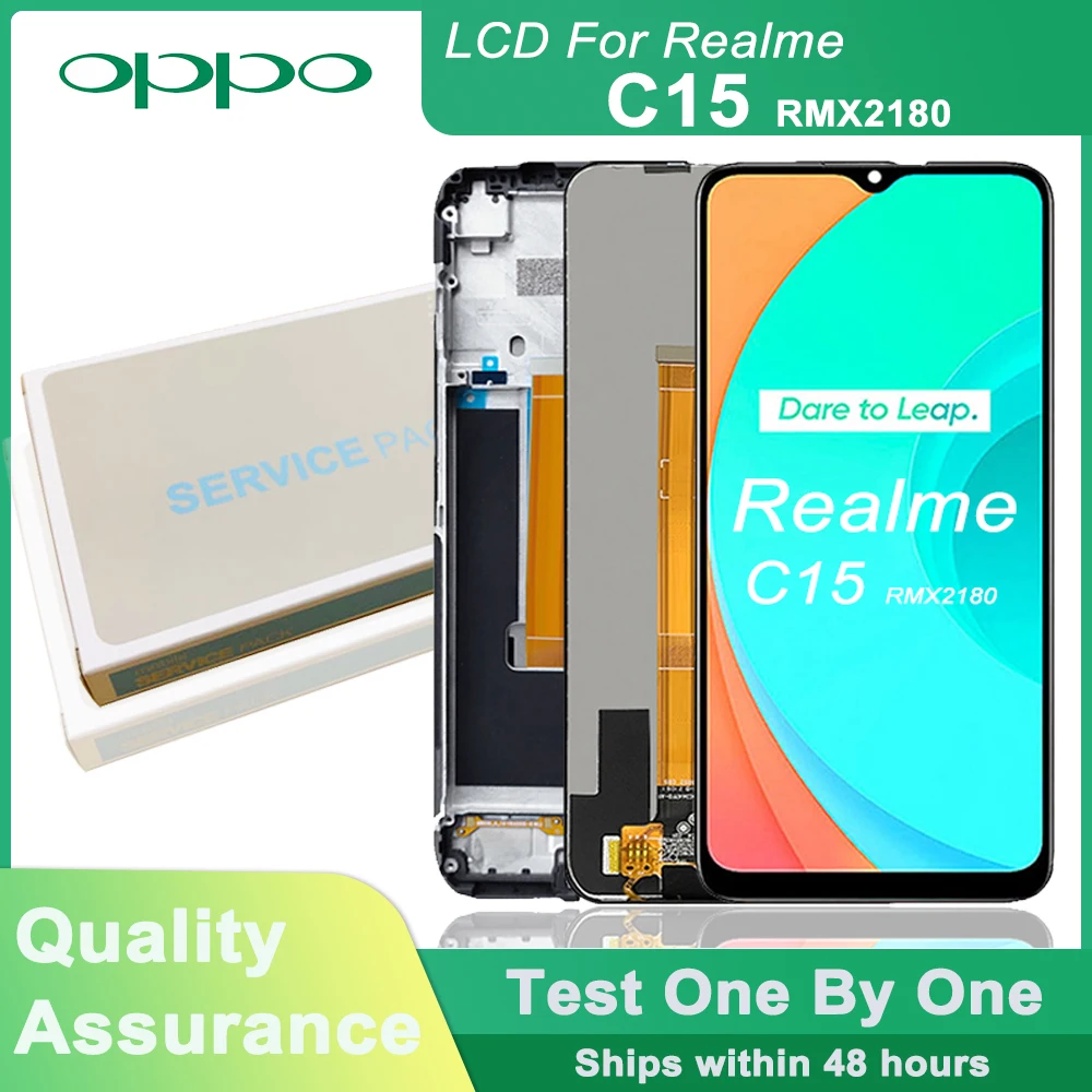 Оригинальный дисплей 6,5 дюйма для Oppo Realme C15, ЖК-дисплей для Realme C15 RMX2180, сменные детали дисплея