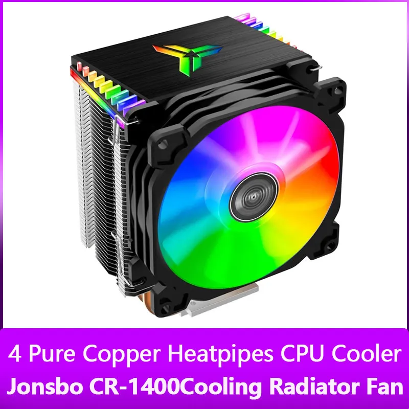 Jonsbo CR1400 5V ARGB Addressable RGB Đồng Bộ Tháp PWM Để Bàn Máy Tính Làm Mát Quạt Tản Nhiệt 4 Đồng Nguyên Chất Heatpipes CPU đế Tản Nhiệt
