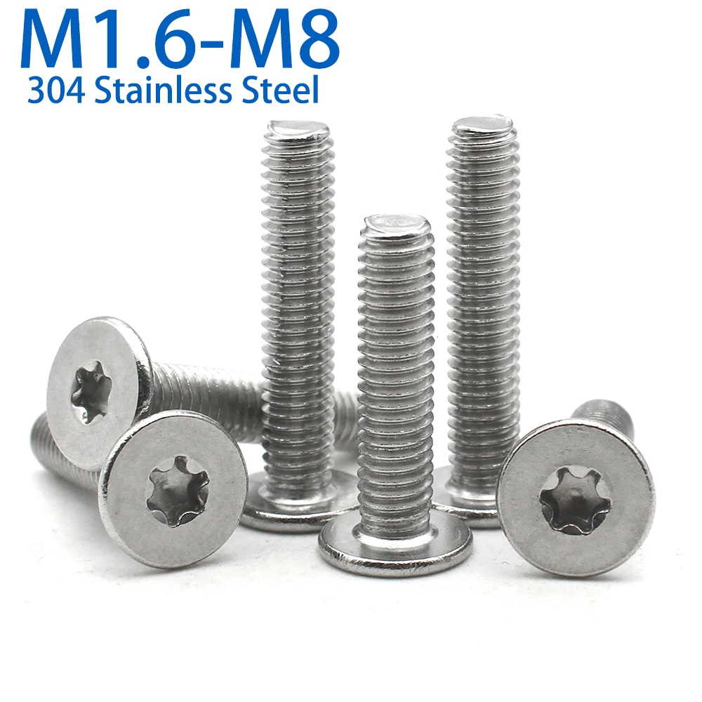 

5-50 шт. M1.6 M2 M2.5 M3 M4 M5 M6 M8 A2-70 304 Нержавеющая сталь CM Torx шестилопастной ультратонкий сверхнизкий болт с плоской вафельной головкой