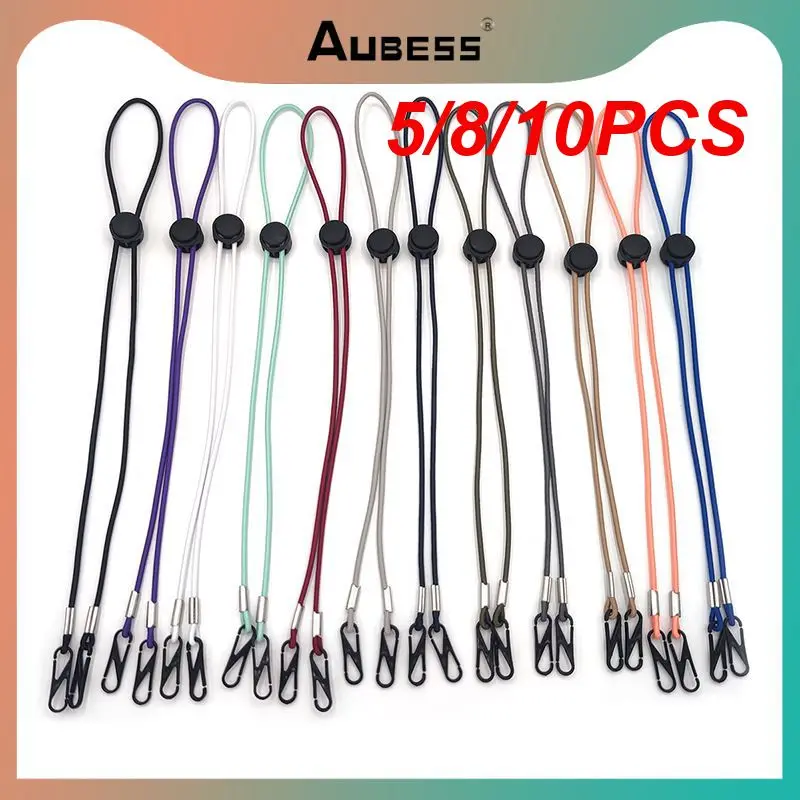 

Adjustable Face Mask With Anti-loss Drawstring, Mask Hanging Rope Holder With Two Hooks Neck Chains Lanyard Organizer Supplies